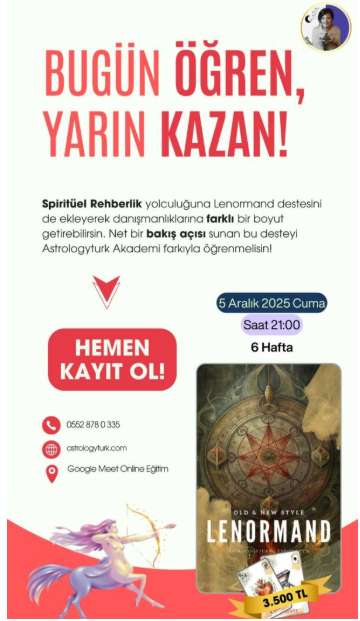 Lenormand Tarot Eğitimi – 5 Aralık 2025